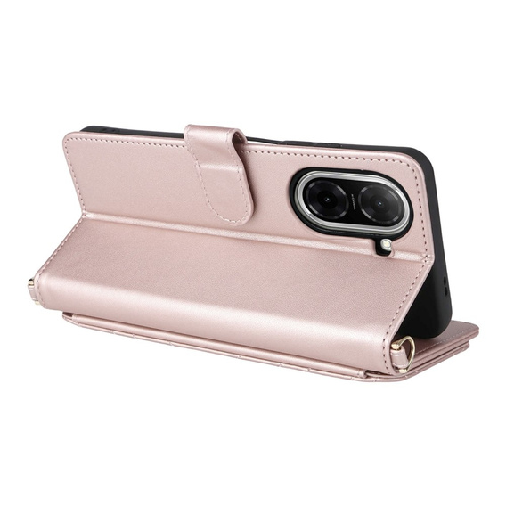 Carcasă cu clapetă pentru Xiaomi Redmi A5, Crossbody Leather Wallet, roz