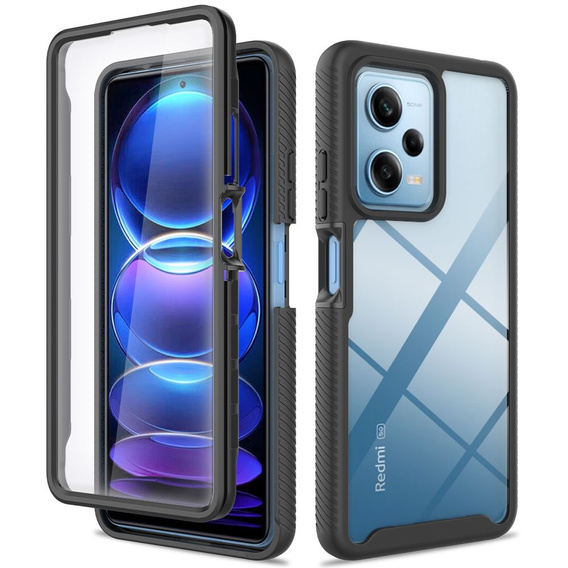 Carcasă pentru Xiaomi Redmi Note 12 Pro 5G / POCO X5 Pro 5G, Shockproof, cu folie, negru