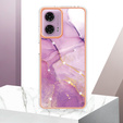 Carcasă de protecție pentru Motorola Moto G24 / G24 Power / G04, Marble Slim Case, violet
