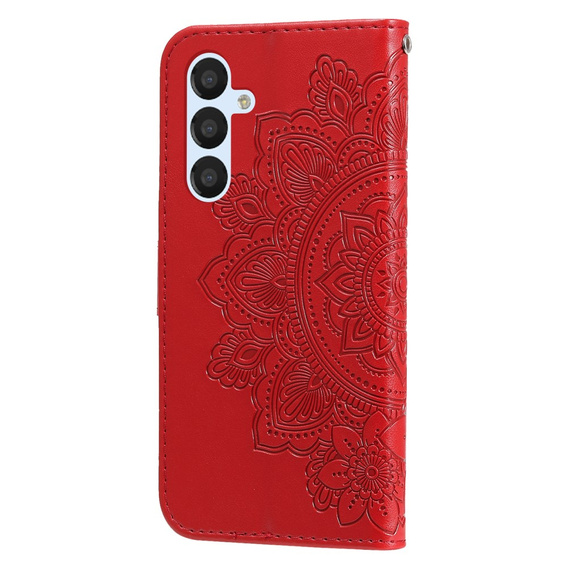 Cu clapetă pentru Samsung Galaxy A54 5G, Mandala Flower, roșu