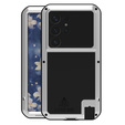 Love Mei Huse pentru Samsung Galaxy S25 Ultra, armored with glass, gri