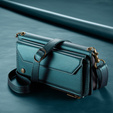 Husă CASEME pentru Samsung Galaxy A56 5G, RFID Leather Wallet, cu curea de umăr, verde