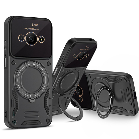 Husă blindată pentru Xiaomi Redmi A3, Magnetic Ring, negru