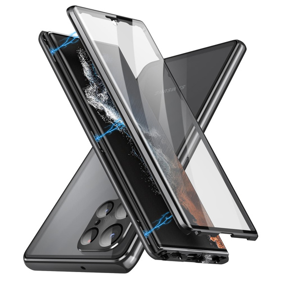 Carcasa Magnetic Dual Glass MagSafe pentru Samsung Galaxy S24 Ultra, negru