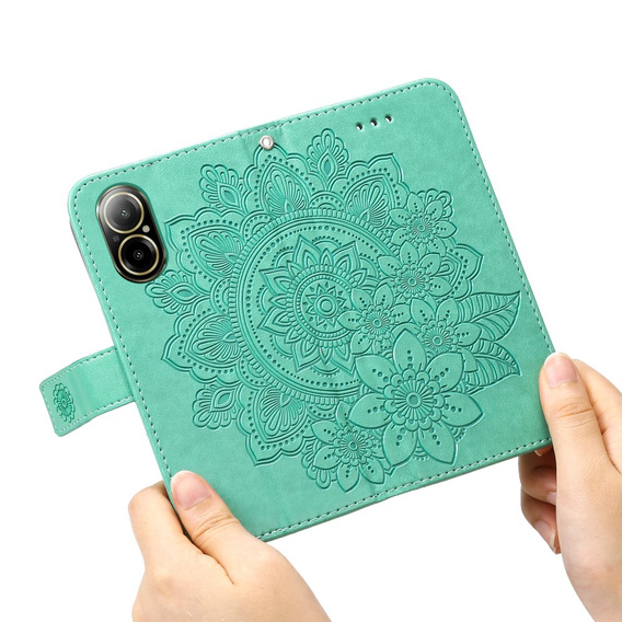 Cu clapetă pentru Realme C67, Mandala, verde