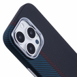 Carcasa pentru iPhone 16 Pro, Carbon Fiber MagSafe, negru / albastru
