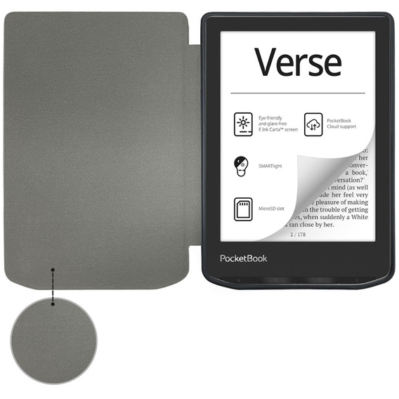 Carcasă pentru Pocketbook Verse / Verse Pro, Smartcase, negru