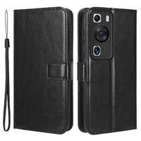 Cu clapetă pentru Huawei P60 / P60 Pro, Crazy Horse Wallet, negru