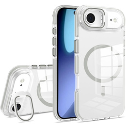 Husă pentru iPhone Air, pentru MagSafe, cu suport, transparentă cu inserții gri