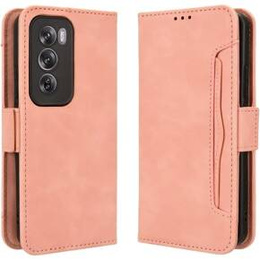 Cu clapetă pentru Oppo Reno 12 Pro, Card Slot, roz