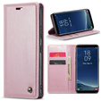 Carcasă flip CASEME pentru Samsung Galaxy S8, Waxy Textured, roz