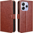 Cu clapetă pentru Xiaomi Redmi Note 14 4G, Crazy Horse Wallet, maro