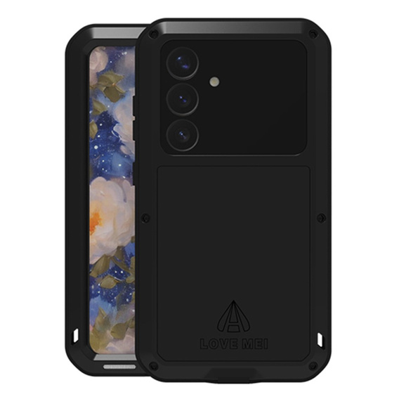 Love Mei Huse pentru Samsung Galaxy S25+ Plus, armored with glass, negru
