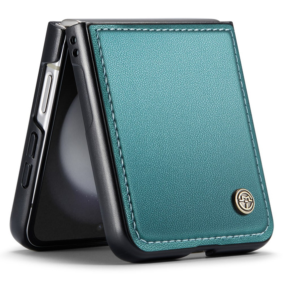 Husă pentru Samsung Galaxy Z Flip7 FE / Z Flip6, CASEME Litchi Leather, verde