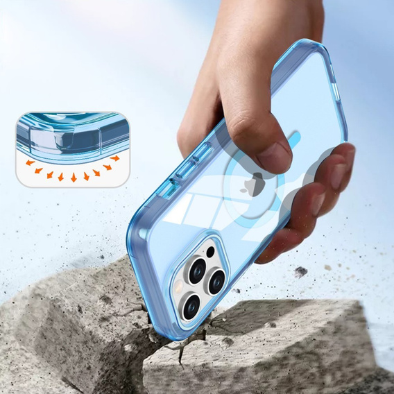 Carcasă pentru iPhone 16 Pro Max, Shockproof Hybrid, cu folie pentru ecran, pentru MagSafe, albastru