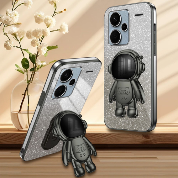 Husa pentru Xiaomi Redmi Note 13 Pro+, Glitter Astronaut, negru