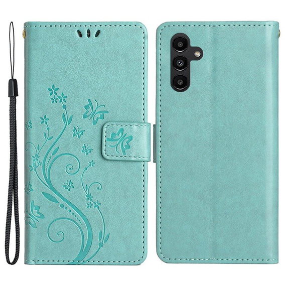 Cu clapetă pentru Samsung Galaxy A55 5G, Wallet, Butterfly, violet