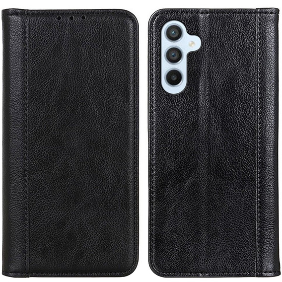 Huse pentru Samsung Galaxy M34, Wallet Litchi Leather, negru