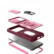 Husă blindată pentru Samsung Galaxy S23, CamShield Slide, roz / roșu