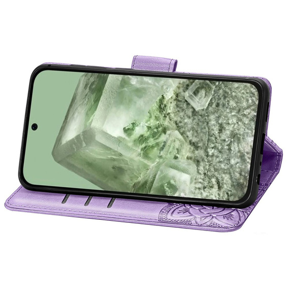 Cu clapetă pentru Google Pixel 8A, Butterfly, violet
