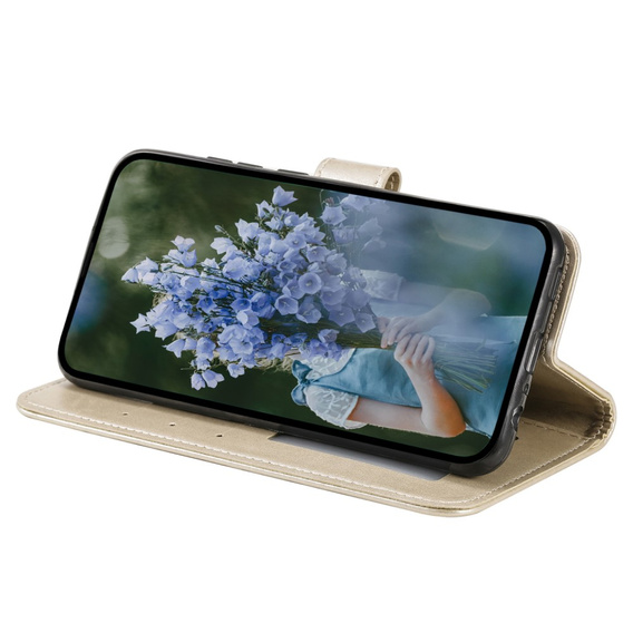 Cu clapetă pentru Samsung Galaxy S23 FE, Mandala, de aur