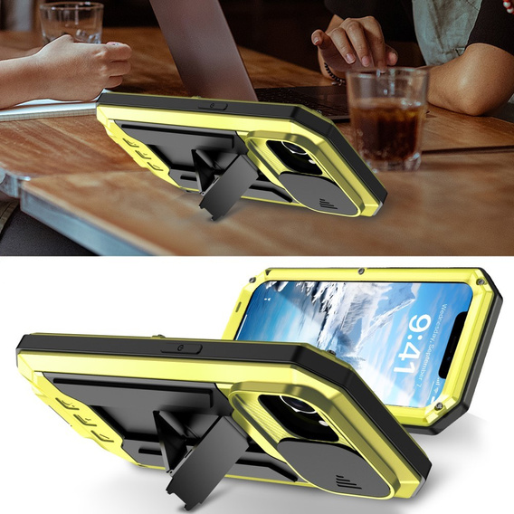 Husă blindată pentru iPhone 16E, R-JUST, galben