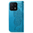 Cu clapetă pentru Xiaomi 13, Butterfly, albastru