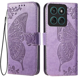 Cu clapetă pentru Motorola Moto G86 5G, Butterfly, violet