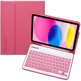 Carcasă + tastatură iPad 10.9 2022 10 Gen, Pen Slot, roz rose gold