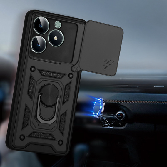 Husă blindată pentru Realme C61, CamShield Slide, negru