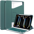 Husă pentru tastatură pentru iPad Pro 11" 2024 (5 gen.), Rotary 360° Leather, verde închis