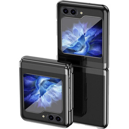 Husă pentru Samsung Galaxy Z Flip7 FE / Z Flip6, PC Case, transparent / negru