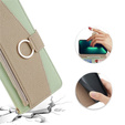 Carcasă flip pentru Motorola Edge 40 Neo 5G, Wallet Zipper Pocket, cu oglindă, verde