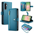 Cu clapetă pentru Samsung Galaxy A56 5G, Wallet Zipper Pocket, albastru