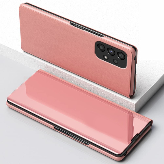 Huse pentru Samsung Galaxy A13 4G, Clear View, roz rose gold