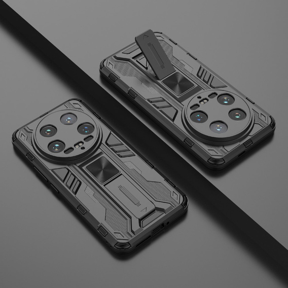 Husa pentru Xiaomi 14 Ultra, Military kickstand, negru