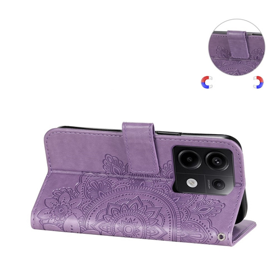 Cu clapetă pentru Xiaomi Redmi Note 13 Pro 5G, Mandala, violet