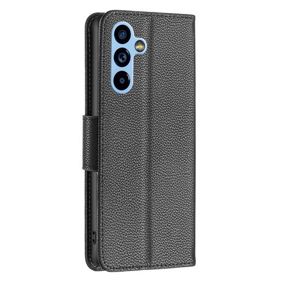 Cu clapetă pentru Samsung Galaxy A54 5G, Wallet Litchi Magnet, negru