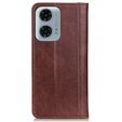 Huse pentru Motorola Moto G24 / G24 Power / G04, Wallet Litchi Leather, maro