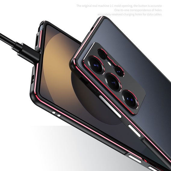 Husa LUPHIE pentru Samsung Galaxy S25 Ultra, Armor Bumper, negru