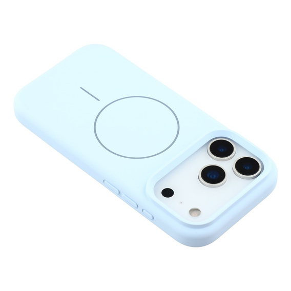 Manșon din silicon pentru iPhone 17 Pro Max, pentru MagSafe, antișoc, albastru