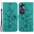 Cu clapetă pentru Oppo A60, Lily Flower, verde