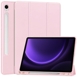 Husă pentru Samsung Galaxy Tab S10 Lite / S10 FE / S9 FE, Smartcase cu spațiu pentru stylus, roz