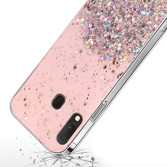 Huse pentru Samsung Galaxy A20E, Glittery, roz