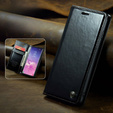 Carcasă flip CASEME pentru Samsung Galaxy S10+ Plus, Waxy Textured, negru