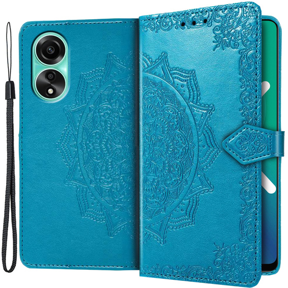 Cu clapetă pentru Oppo A98 5G, Mandala, albastru