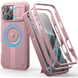Husă blindată pentru iPhone 16 Pro Max, Dexnor CamProtect MagSafe, roz (Două rame)