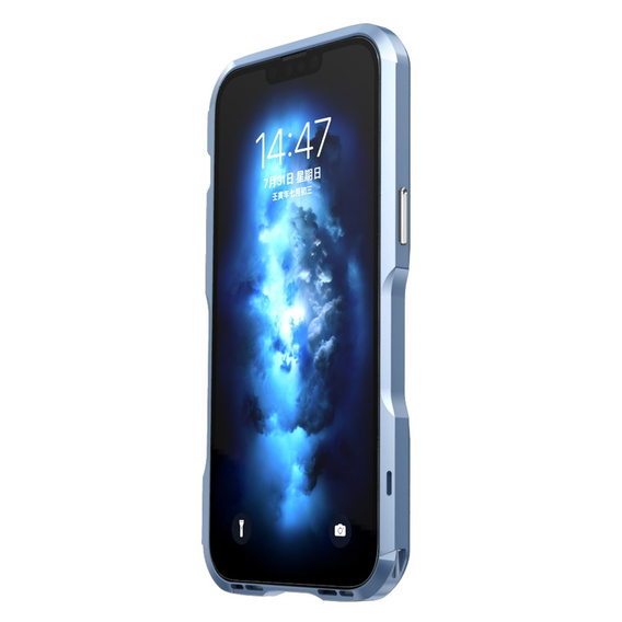 Husa LUPHIE pentru iPhone 14 Plus, Armor Bumper, albastru
