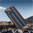 Carcasă pentru iPhone 16 Pro Max, Aramid Fiber Slim Case, pentru MagSafe, albastru / roșu