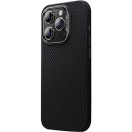 Carcasa BENKS Kevlar pentru iPhone 15 Pro Max, pentru MagSafe, Carbon Fiber, negru